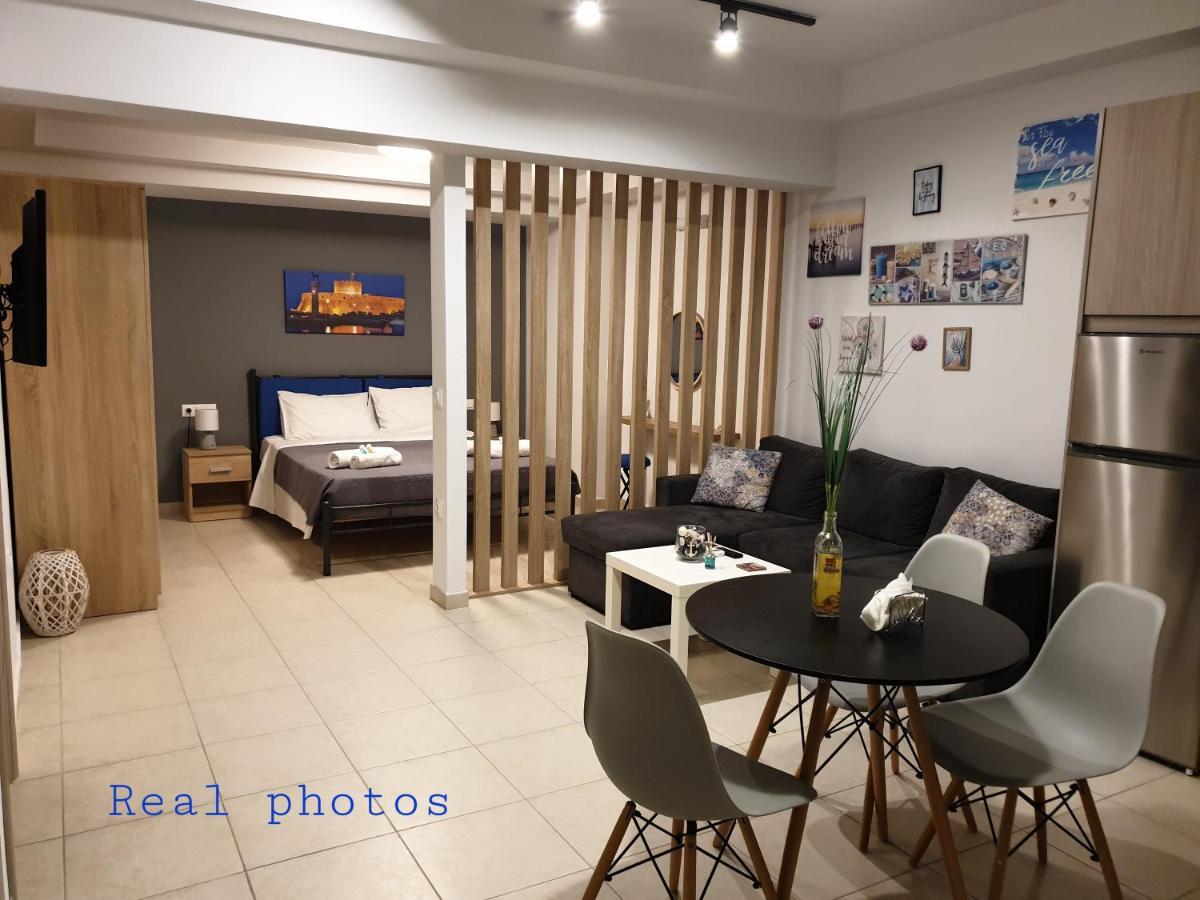 Blue - Comfy Center Rodos Apartment Asgourou Luaran gambar