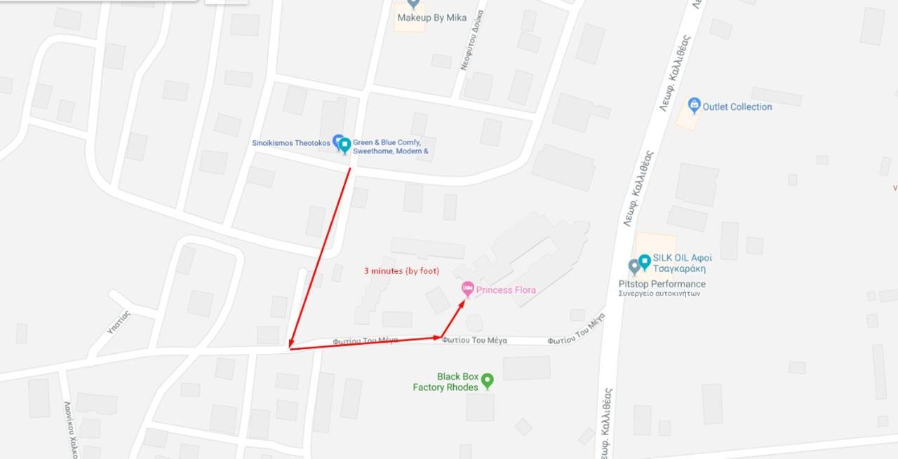 Blue - Comfy Center Rodos Apartment Asgourou Luaran gambar